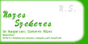 mozes szekeres business card