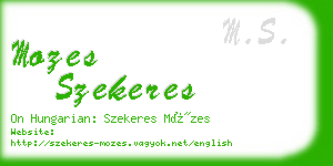 mozes szekeres business card